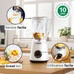 Licuadora VitaPower - BOSCH - MMB6141W - 1200 W - 30000 rpm - 2 velocidades + turbo - Bol de 2 L - 4 cuchillas desmontables - Blanca - immagine 3