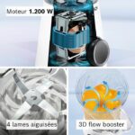 Licuadora VitaPower - BOSCH - MMB6141W - 1200 W - 30000 rpm - 2 velocidades + turbo - Bol de 2 L - 4 cuchillas desmontables - Blanca - immagine 4