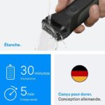 Afeitadora eléctrica BRAUN Serie 3 - Negra - Batería de 30 minutos de duración - Carga rápida en 5 minutos