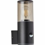 Aplicación exterior Sergioro con detector, Depoli negro, E27 20W, Bombilla no incluida - immagine 4