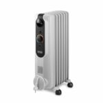 Radiador de aceite - DELONGHI - 1500 W - Hasta 45 m² - Móvil - Función antihielo - Gris