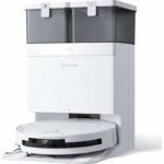 ECOVACS DEEBOT T50 OMNI - Robot aspirador con base - 15000 Pa - Cepillo lateral extensible y mopa - Sin enredos