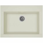 STRADOUR Fregadero de cocina empotrado 1 recipiente sin escurridor Hexo - Resina - 66 x 50 cm - Blanco