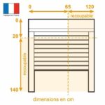 FRANCIA COMBI Persiana enrollable de PVC de doble pared - Al. 1,4 x An. 1,2 m - Funcionamiento eléctrico con cable - Blanco - immagine 2
