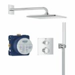 Conjunto de ducha empotrado - 1 chorro - Mezclador termostático - GROHE - 34881000 - Gris
