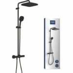 Columna de ducha con mezclador termostático - Ahorro de agua - GROHE Vitalio Comfort 250 - Negro mate - 266962431
