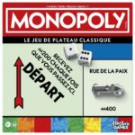Monopoly clásico, juego de mesa, con caja de almacenamiento y peones grandes, de 2 a 6 jugadores, versión FR, a partir de 8 años,