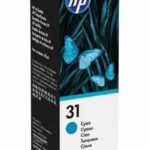 Botella de tinta cian original HP 31 de 70 ml (1VU26AE) para HP Smart Tank 455/457/513/Plus 555/Plus 559/Plus 570/Plus 655