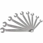 Juego de llaves combinadas métricas de 9 piezas - KS TOOLS - 922.0043 - Llave de boca con trinquete en caja - 8 a 19 mm - Ángulo de horquilla de ojo inclinado 15°
