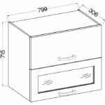 Armario alto con 2 puertas basculantes - A 80 x P 31,6 x A 72 - Gris mate - LASSEN - immagine 4