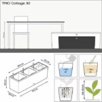 Macetero LECHUZA Trio Cottage 30 - kit completo gris claro - immagine 3