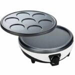 LITTLE BALANCE 8212 Crepiere Duo 1000, Crepiere eléctrica 2 en 1, Crepes y panqueques, 2 platos antiadherentes, 1000 W, Negro / Blanco