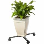 NATURE Estantería enrollable para plantas extensibles - Metal negro - H6 x 34/51 x 34/51 cm