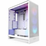 Caja de torre media NZXT CM-H72FW-R1 H7 Flow RGB con ventiladores RGB incluidos, color blanco