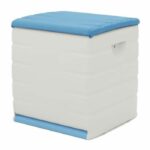 PLASTIKEN Arcón con ruedas con ruedas - 190 L - Funcional y estético - Beige y Azul