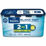 Pintura 2 en 1 para paredes y techos - Blanco mate - RIPOLIN - 2,5 L