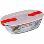 PYREX - COOK & HEAT - Caja rectangular de vidrio con tapa 17 * 10 cm