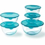 Juego de 5 cuencos con tapa - PYREX - 2x 0,5L + 1x 1L + 2x 2L