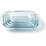 Juego de 4 fuentes para horno - PYREX - Vidrio - Rectangular - 27/31/35/39 cm