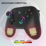 Mando inalámbrico SUBSONIC Switch 2/Switch, LED programables, vibraciones, giroscopio, color negro - immagine 3