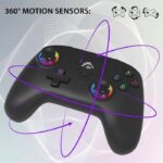 Mando inalámbrico SUBSONIC Switch 2/Switch, LED programables, vibraciones, giroscopio, color negro - immagine 4