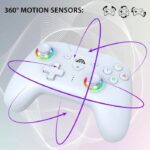 Controlador inalámbrico SUBSONIC Switch 2/Switch, LED programables, vibraciones, giroscopio, blanco - immagine 3