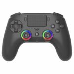 Mando inalámbrico SUBSONIC para PS4 con LED y vibración, conector para auriculares, color negro.