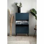 Zapatero - VIGO 49A - Azul noche - Patas de madera maciza - 70 x 24 x 125 cm