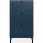 Zapatero - VIGO 49A - Azul noche - Patas de madera maciza - 70 x 24 x 125 cm - immagine 3