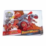Dinosaurio interactivo - ZURU - ROBO ALIVE Dino Wars T-Rex - Camina y ruge - Armadura defensiva - Lanzamisiles - immagine 2