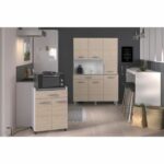 Carrello OSLO 60 cm - 1 cassetto e 1 anta - L 60 x P 44 x H 81 cm - Colore rovere - immagine 2