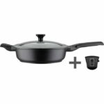 Padella Easy Click in alluminio e plastica da 28 cm con coperchio in vetro - GSW - 167833 - Nero