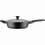 Padella Easy Click in alluminio e plastica da 28 cm con coperchio in vetro - GSW - 167833 - Nero - immagine 3