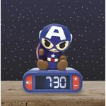 LEXIBOOK Sveglia digitale con luce notturna - Capitan America - Luce e suono 3D - Per bambini - immagine 4