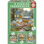 Puzzle progressivi - EDUCA - Rabbit City - 4 puzzle - da 12 a 25 pezzi - Per bambini