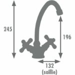 Miscelatore lavabo - EDOUARD ROUSSEAU - Retrosol - Base Ø 52 mm - Bocca alta girevole - Bronzo antico - immagine 2
