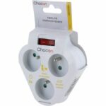 Domino 3x16A - CHACON - Triangolo con interruttore - Bianco - immagine 4