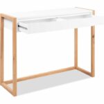 Scrivania consolle - DENVER - Rovere artigianale / Bianco - 2 cassetti - 100 x 35 x 75 cm - immagine 5