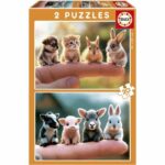 Puzzle - EDUCA - Cuccioli di animali - 2 x 20 pezzi