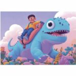 4 Puzzle - EDUCA - Dinosauri amichevoli - 20+40+60+80 pezzi - immagine 5