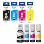 Confezione multipla di 4 flaconi di inchiostro - EPSON - EcoTank 113 - Nero - Giallo - Ciano - Magenta
