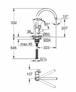 GROHE Miscelatore monocomando per lavello BauLoop 31368001 - immagine 2
