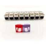 Confezione da 8 jack keystone RJ45 Cat.6a - LINEAR - PRC624AK8 - 2 con piastre frontali colorate