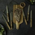 Set di 6 coltelli da bistecca con supporto - LIVOO - MEC133 - 11 cm - Acciaio inossidabile - Spessore 1,2 mm - Legno di acacia - 3 rivetti - immagine 6