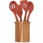 Set 4 utensili - LIVOO - MES153 - Pentola e utensili in acacia FSC - Silicone 31 cm - Pentola 15 x 12 cm