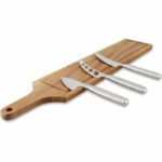 Tagliere - MENASTYL - 5040079 - Rettangolare - Legno di acacia - Con 3 coltelli per formaggio in acciaio inox
