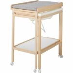 Fasciatoio con vaschetta scorrevole - ROBA - Include materasso idrorepellente Roba style Grigio - Ripiano portaoggetti - Legno naturale - immagine 3