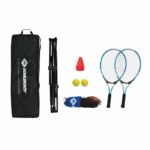 Zaino da tennis - SCHILDKROT - 2 racchette + fodere - 2 palline in schiuma Ø7mm - Rete autoportante 75x300 cm - 6 coni di segnalazione