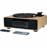 Microsistema Bluetooth con giradischi - THOMSON - Nero/Legno - Radio FM/CD/MP3/USB, 60W, Giradischi, Equalizzatore, Alimentazione 230V