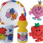 Set di piatti - FUN HOUSE - MONSIEUR MADAME - Piatto fondo Ø16 cm, bottiglia d'acqua da 350 ml, tazza da 350 ml e 2 peluche da 12 cm